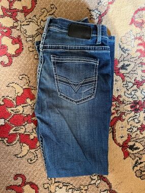 BKE Men's Blue Slim Straight Jeans